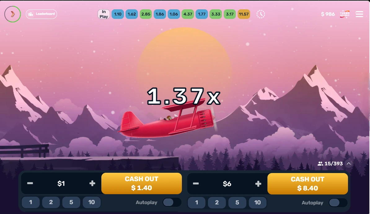 Aero crash game play.
